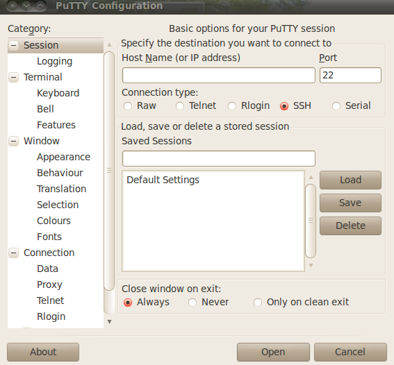 PuTTY SSH Client