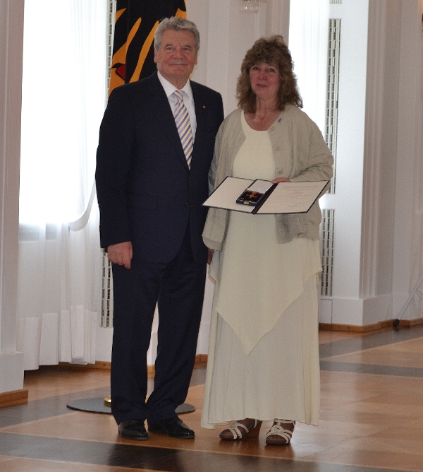 Marion Hammerl y el presidente alemán Joachim Gauck