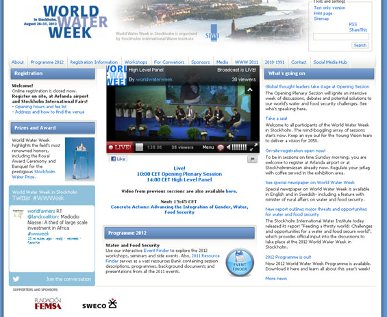 La World Water Week se inaugura e insta a una acción mundial que reduzca el gasto de agua alimenticia