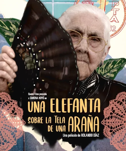 elefanta sobre tela araña